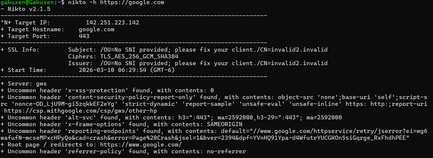 Nikto - TCP Handbook