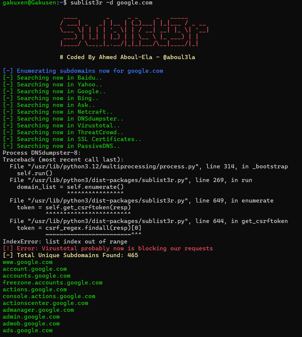 Sublist3r - TCP Handbook