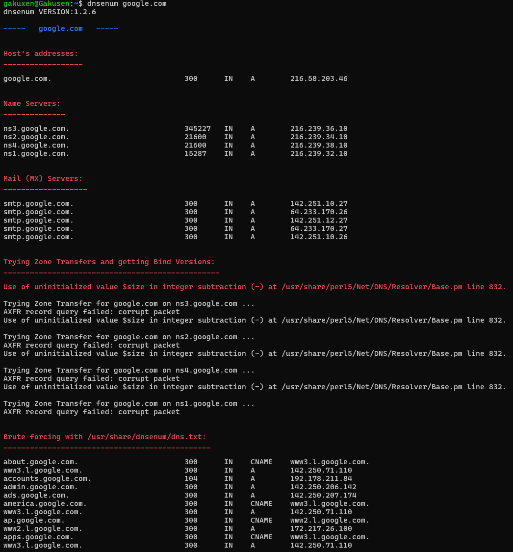 dnsenum - TCP Handbook